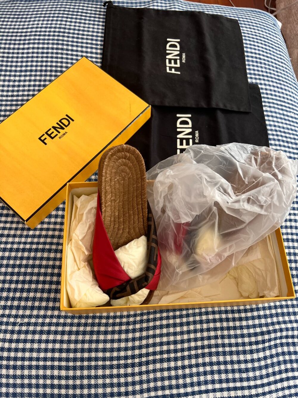Fendi Espadrille slide size 6.5 NIB - Picture 2 of 14
